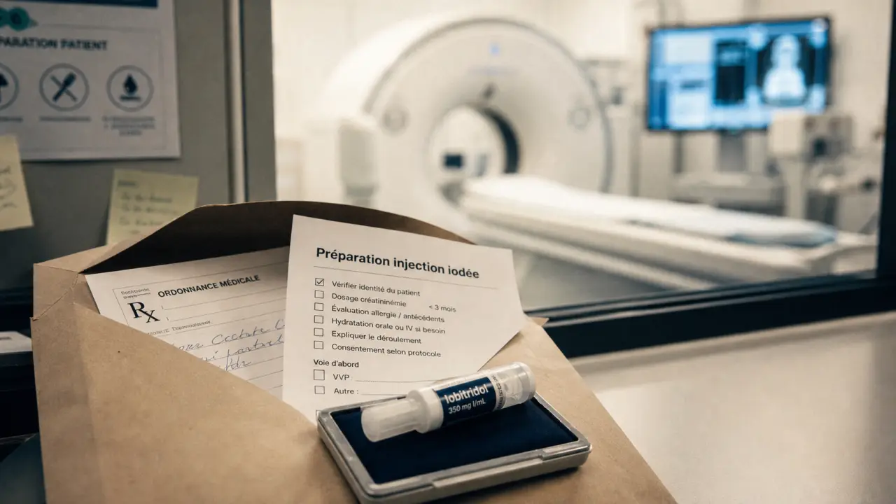 Scanner cervical : injection iodée et dosage créatinine, prévoir 45 minutes