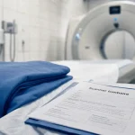 Scanner lombaire en imagerie médicale, salle d’examen