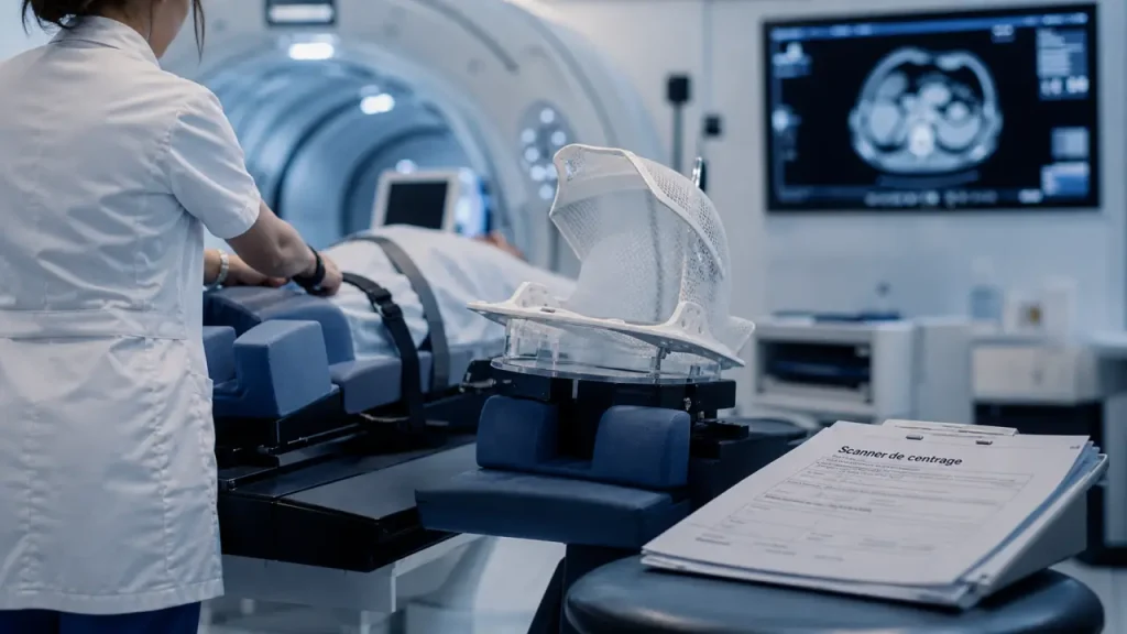 Scanner de centrage : 10 à 30 minutes, avec un temps variable selon la préparation et la zone traitée
