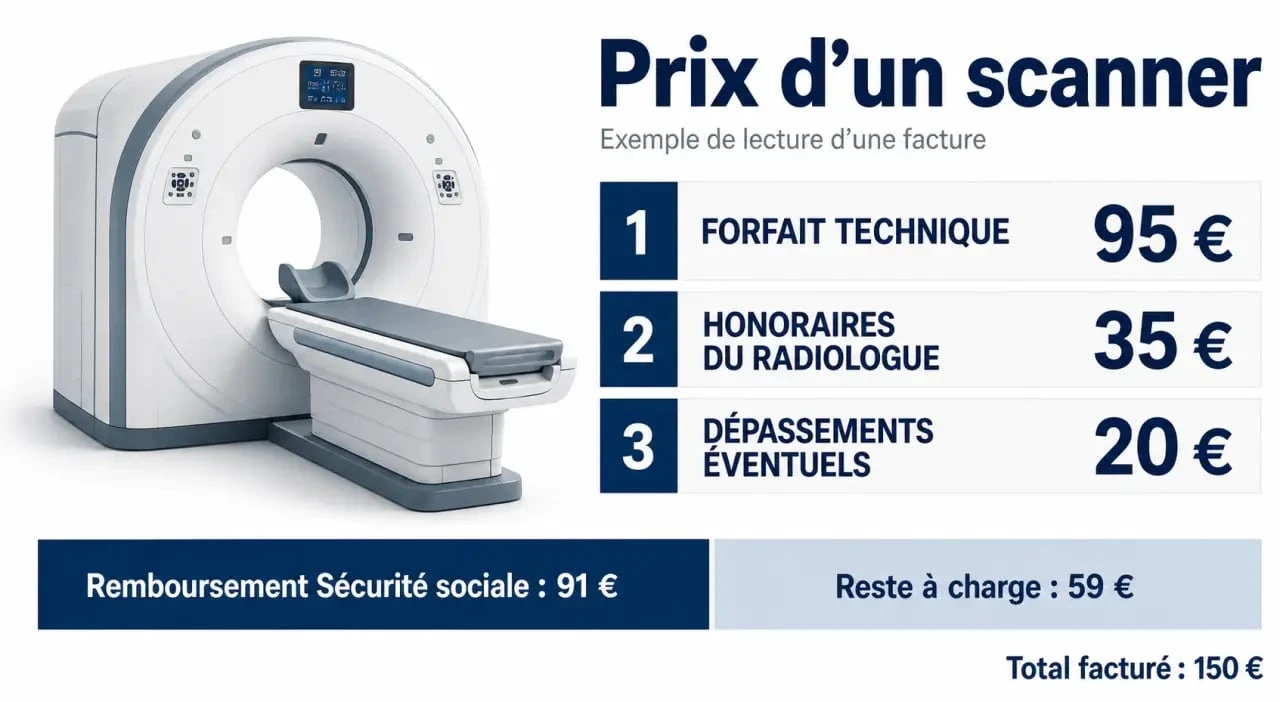 Prix d un scanner médical : décomposition du coût, remboursement Sécu et reste à charge