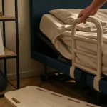 Matériel médical pour se lever du lit : barre d’appui près du lit médicalisé