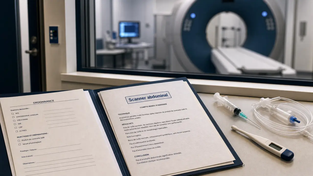 Scanner abdominal : produit de contraste, jeûne, compte-rendu médical