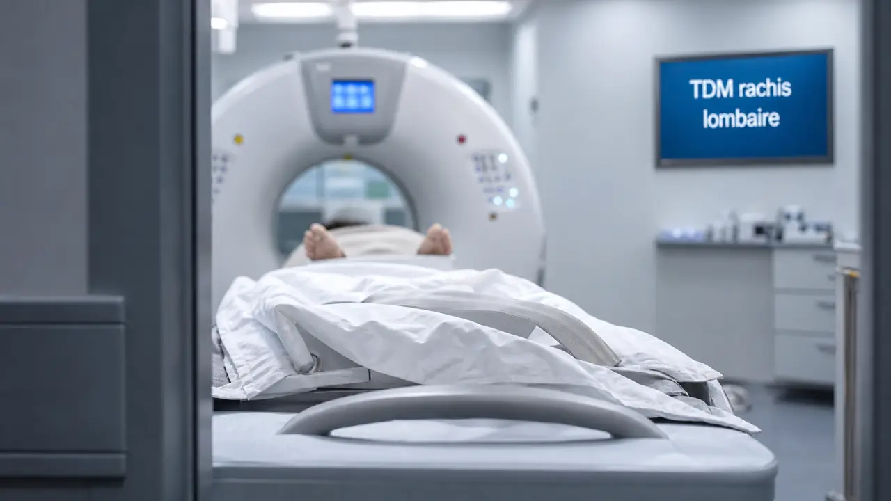 Scanner du rachis lombaire (TDM) sur table d’examen