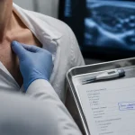 Creux sus-claviculaire gonflé : palpation et échographie