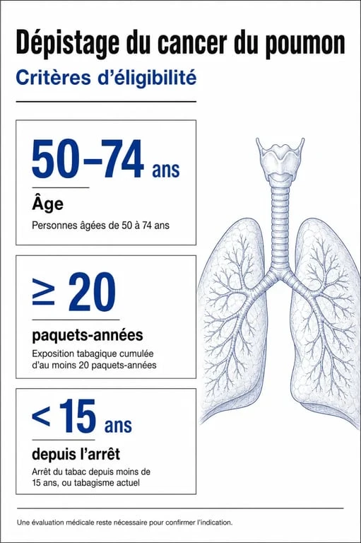 Critères d'éligibilité pour un scanner des poumons pour fumeur